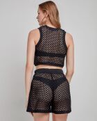 Haut en tissu crochet noir