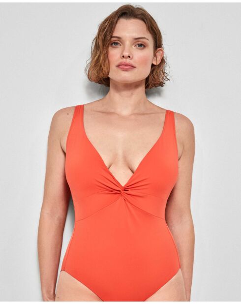 Maillot de bain liftant sans armatures orange