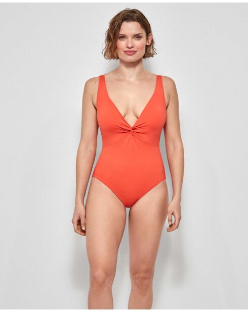 Maillot de bain liftant sans armatures orange