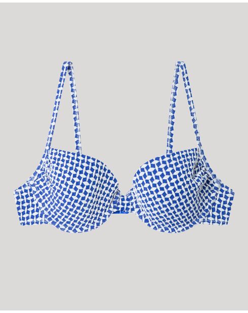 Haut de bikini en tissu structuré multicolore