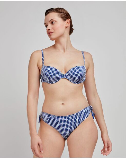 Haut de bikini en tissu structuré multicolore