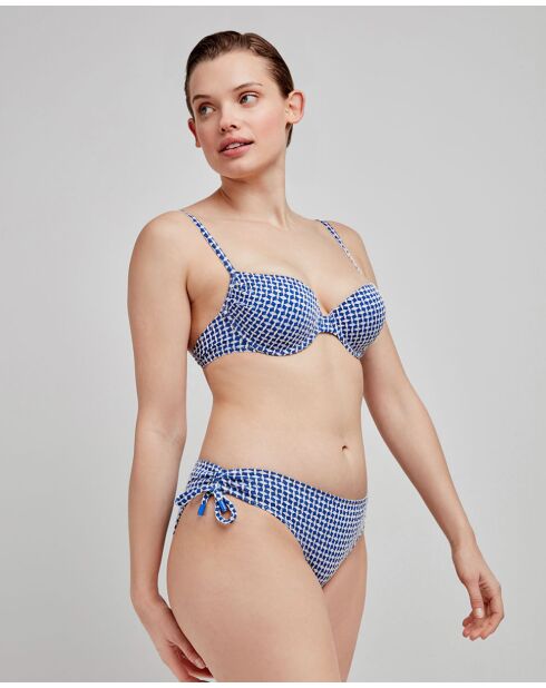 Haut de bikini en tissu structuré multicolore