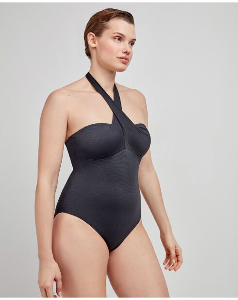 Maillot de bain imprimé tribal noir