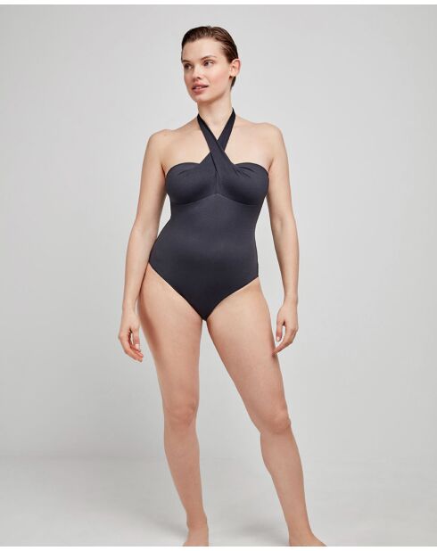 Maillot de bain imprimé tribal noir