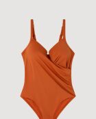 Maillot de bain à effet gainant chaudiaire orange