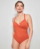 Maillot de bain à effet gainant chaudiaire orange