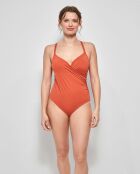 Maillot de bain à effet gainant chaudiaire orange