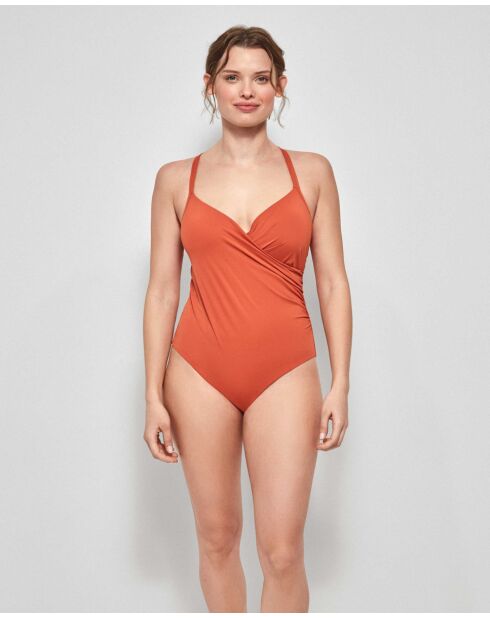 Maillot de bain à effet gainant chaudiaire orange