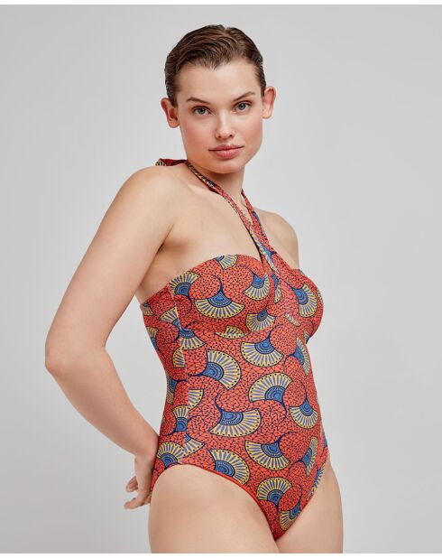 Maillot de bain imprimé tribal multicolore
