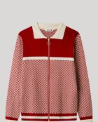 Veste en maille jacquard multicolore