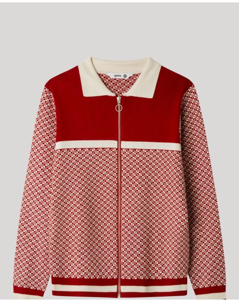 Veste en maille jacquard multicolore