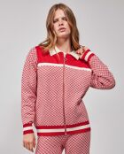 Veste en maille jacquard multicolore