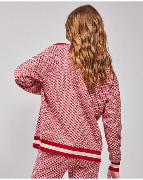 Veste en maille jacquard multicolore