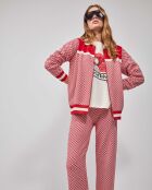 Veste en maille jacquard multicolore