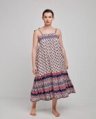 Mehrfarbig bedrucktes Riemchenkleid