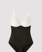 Maillot sans armature et coupe laser noir