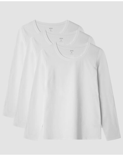 T-shirt intérieur manches longues coton biologique blanc