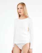 T-shirt intérieur manches longues coton biologique blanc
