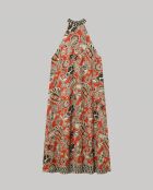 Midi-Maxikleid mit mehrfarbigem Aufdruck und Neckholder
