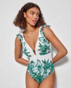 Maillot de bain imprimé sans armature multicolore