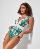 Maillot de bain imprimé sans armature multicolore