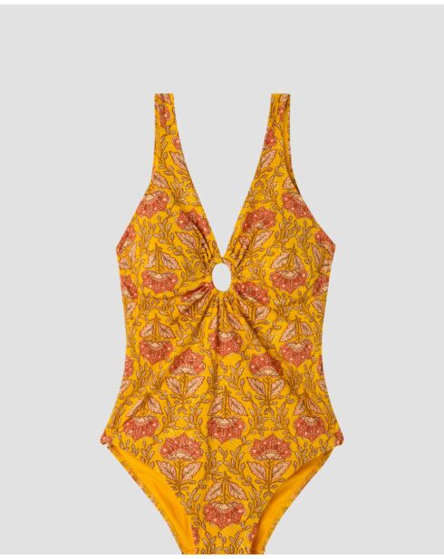 Maillot de bain sans armature en tissu ethnique multicolore