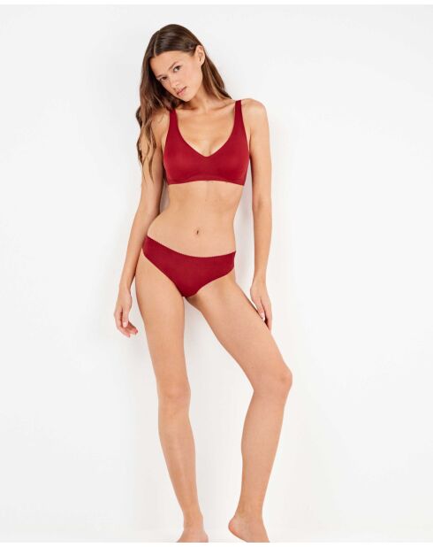Soutien-gorge push up avec mousse amovible bordeaux