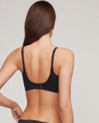 Soutien-gorge sans armatures effet push up décollé plongeant noir