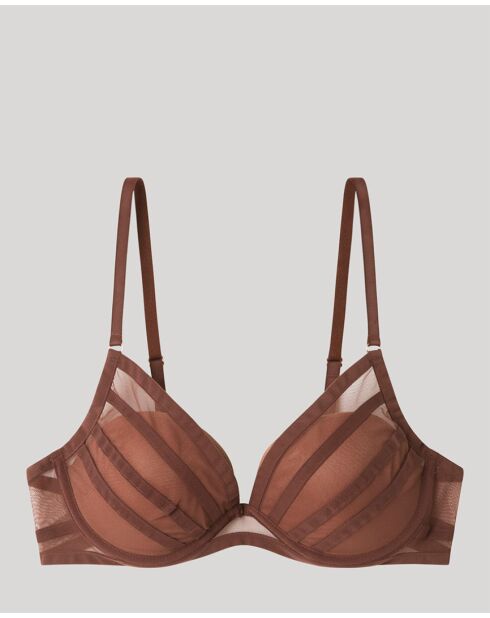 Soutien-gorge bralette avec armatures et coques marron
