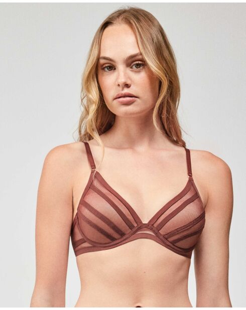 Soutien-gorge bralette avec armatures et coques marron