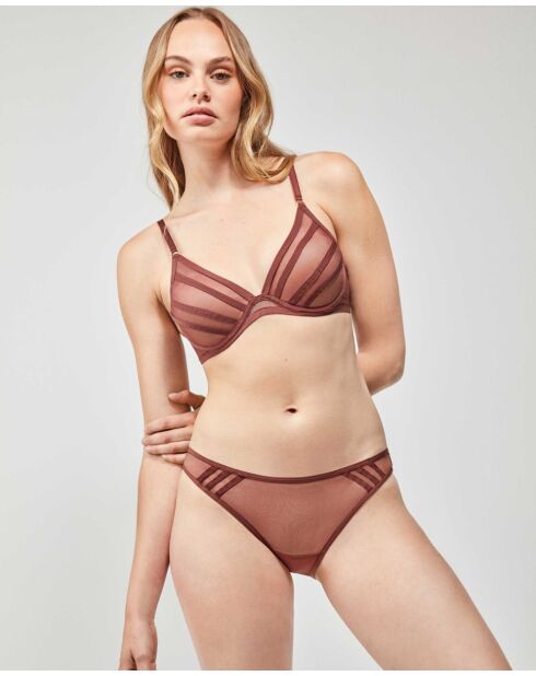 Soutien-gorge bralette avec armatures et coques marron