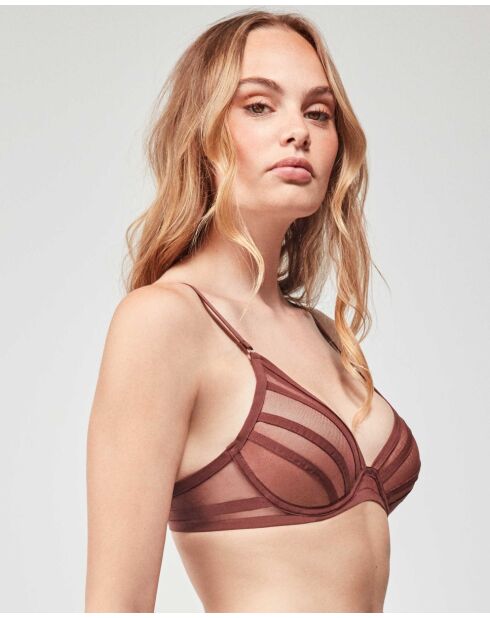 Soutien-gorge bralette avec armatures et coques marron