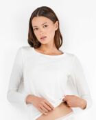 T-shirt intérieure manche longue Modal Lenzing blanc