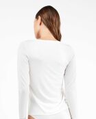 T-shirt intérieure manche longue Modal Lenzing blanc