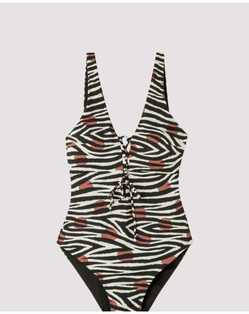 Maillot de bain réversible sans armature multicolore