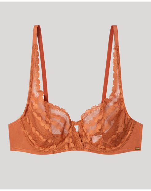 Soutien-gorge balconnet sans rembourrage marron - bonnet B