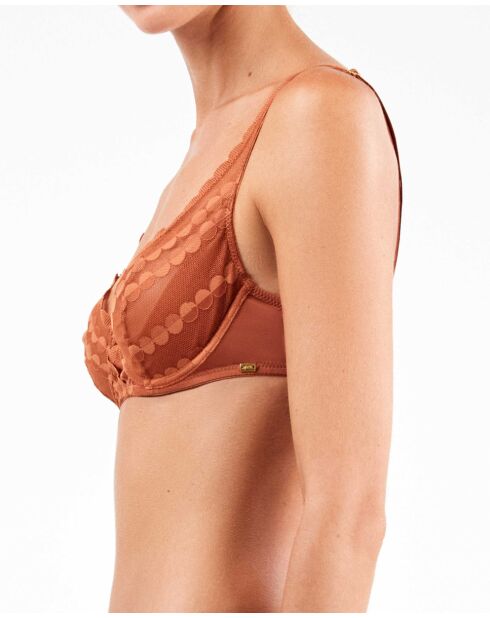 Soutien-gorge balconnet sans rembourrage marron - bonnet B