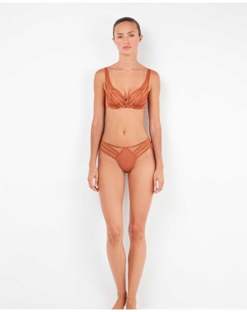 Soutien-gorge balconnet sans rembourrage marron - bonnet B