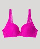 Soutien-gorge push up avec armatures et rembourrage en silicone rose