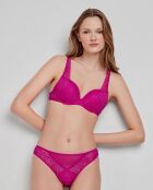 Soutien-gorge push up avec armatures et rembourrage en silicone rose