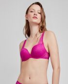Soutien-gorge push up avec armatures et rembourrage en silicone rose