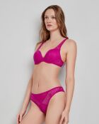 Soutien-gorge push up avec armatures et rembourrage en silicone rose
