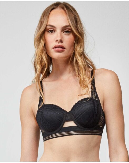 Soutien-gorge balconnet en dentelle noir