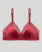 Soutien-gorge triangulaire en velours rouge