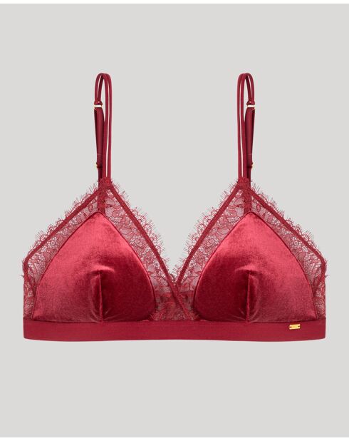Soutien-gorge triangulaire en velours rouge