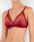 Soutien-gorge triangulaire en velours rouge