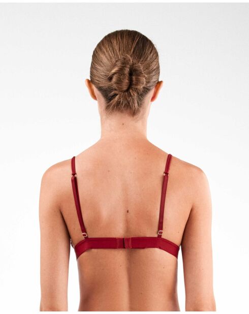 Soutien-gorge triangulaire en velours rouge