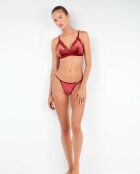 Soutien-gorge triangulaire en velours rouge