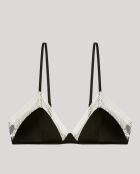 Soutien-gorge triangulaire dentelle contrastée noir