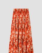 Jupe longue imprimée multicolore